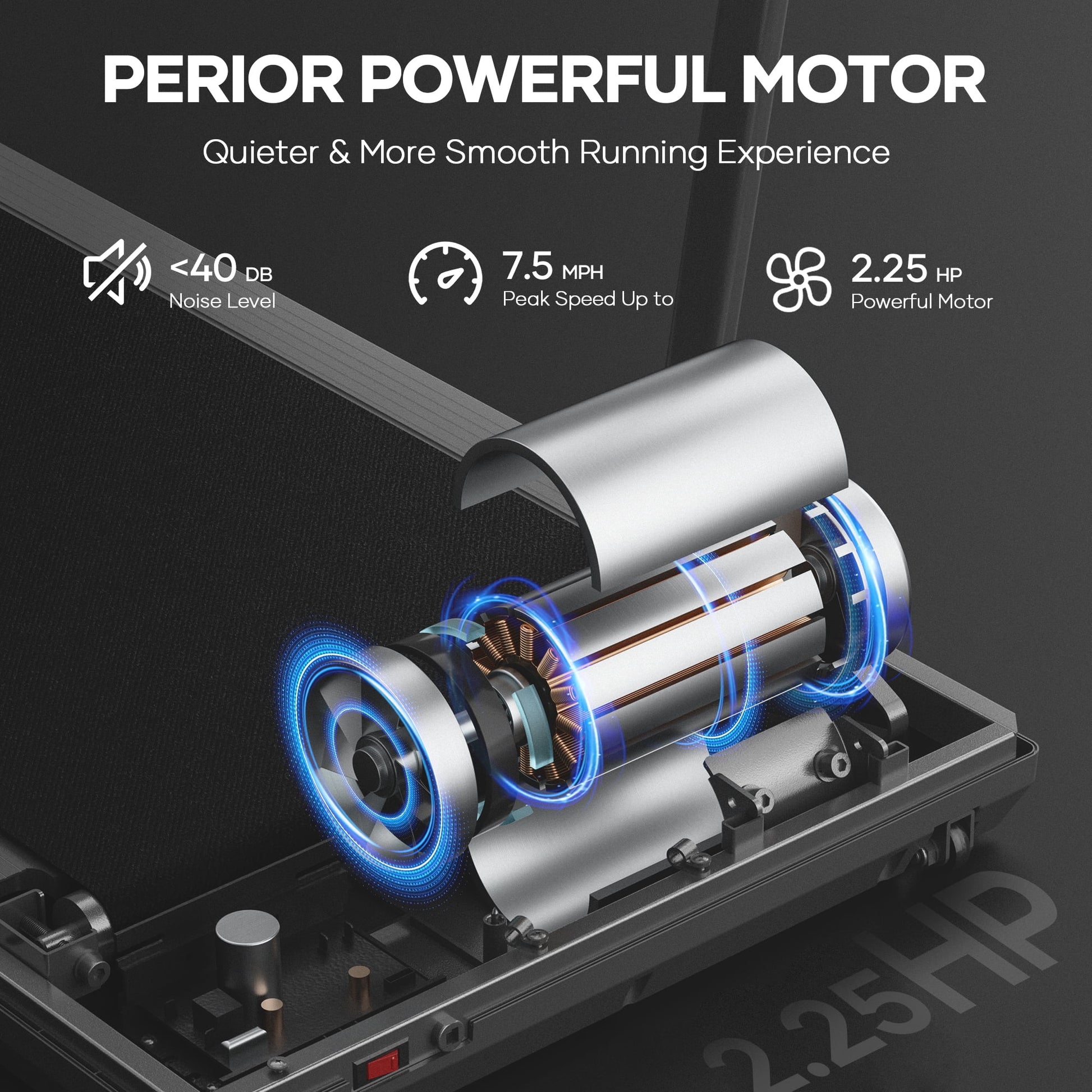 Treadmill 2 in 1 Walking Pad Treadmill Folding 7.5 Mph Running under Desk Treadmill with Remote Control and LED Display for Home Office Use